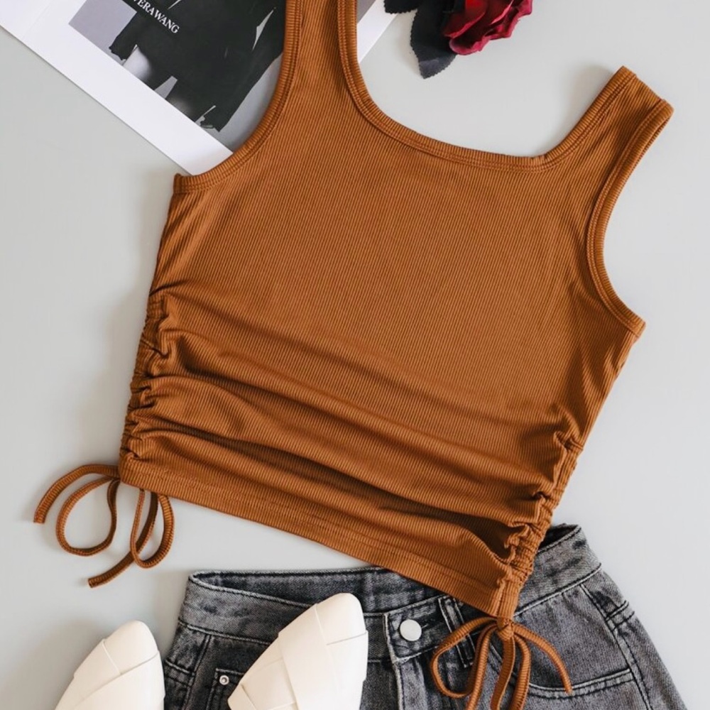 Orange Ruffle Basic Cami